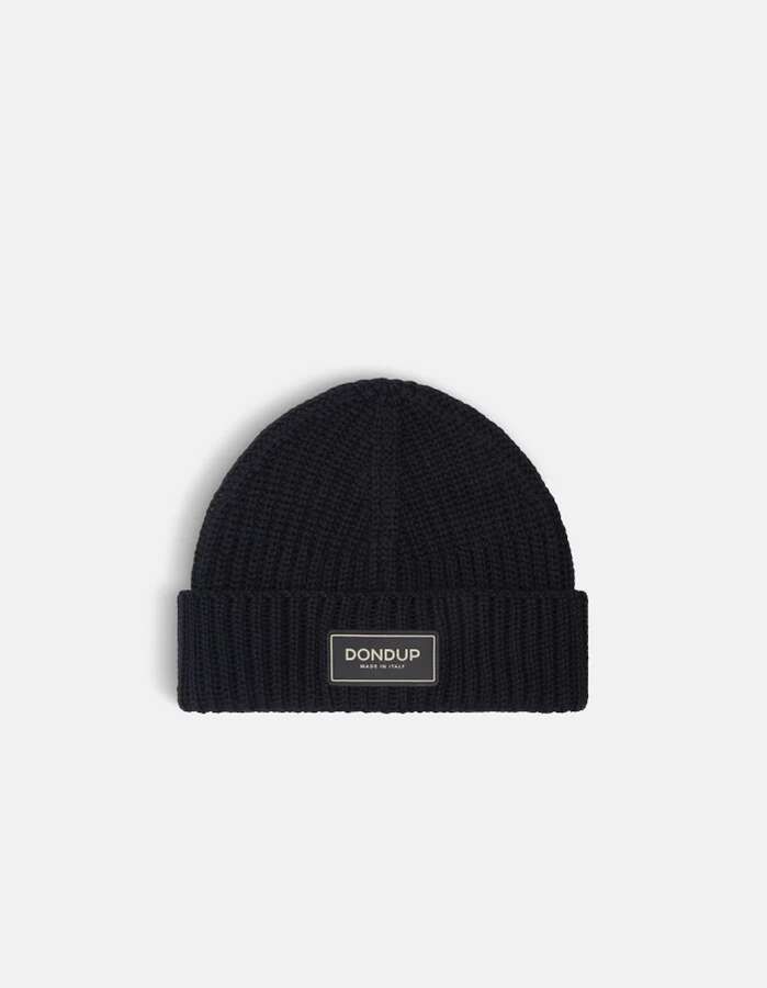 Beanie mit Logo-Patch blau