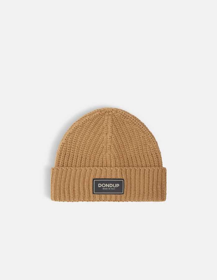 Beanie mit Logo-Patch braun